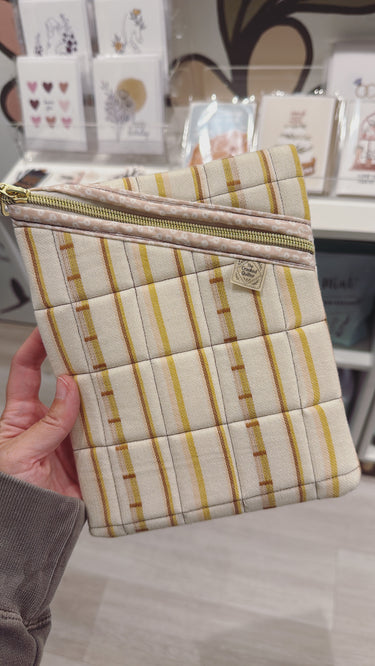 Quilted E Reader/Book Pouch - Striped Retro